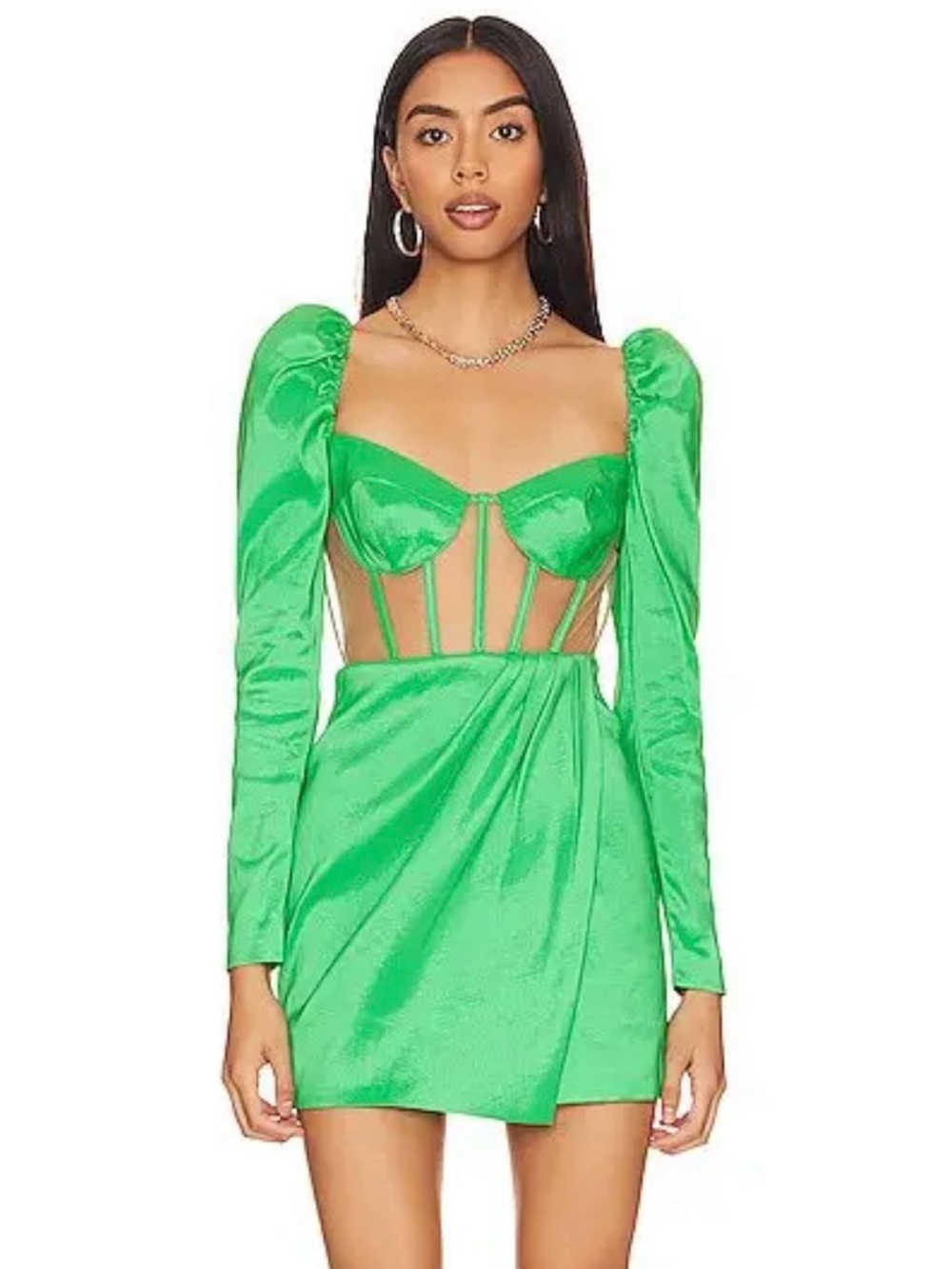 Green Cutout Long-Sleeve Mini Dress - Brand (Talulla Dress by NBD)